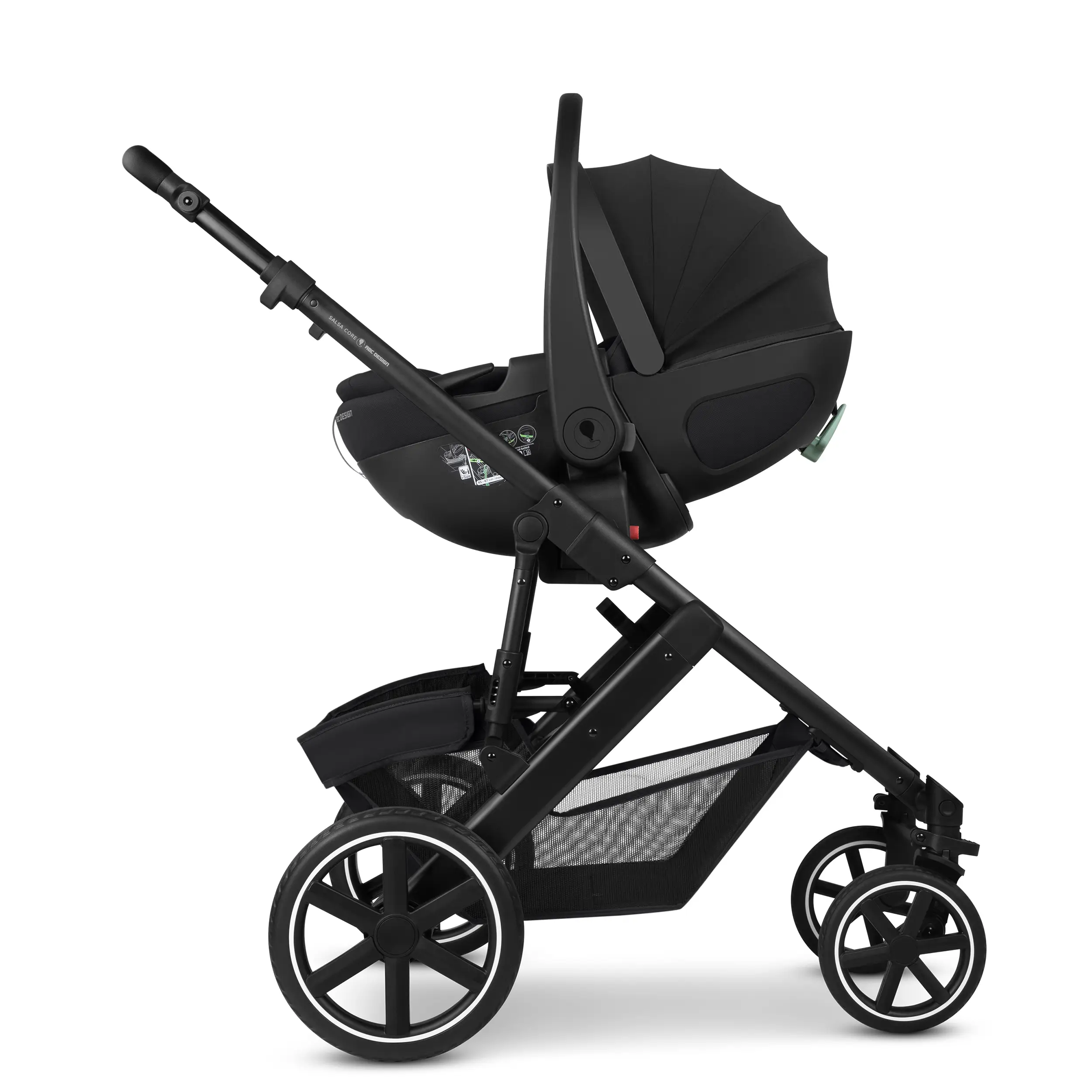 Ensemble poussette 3en1 Salsa Core avec siège auto pour bébé Calla à fonction allongée - Ink