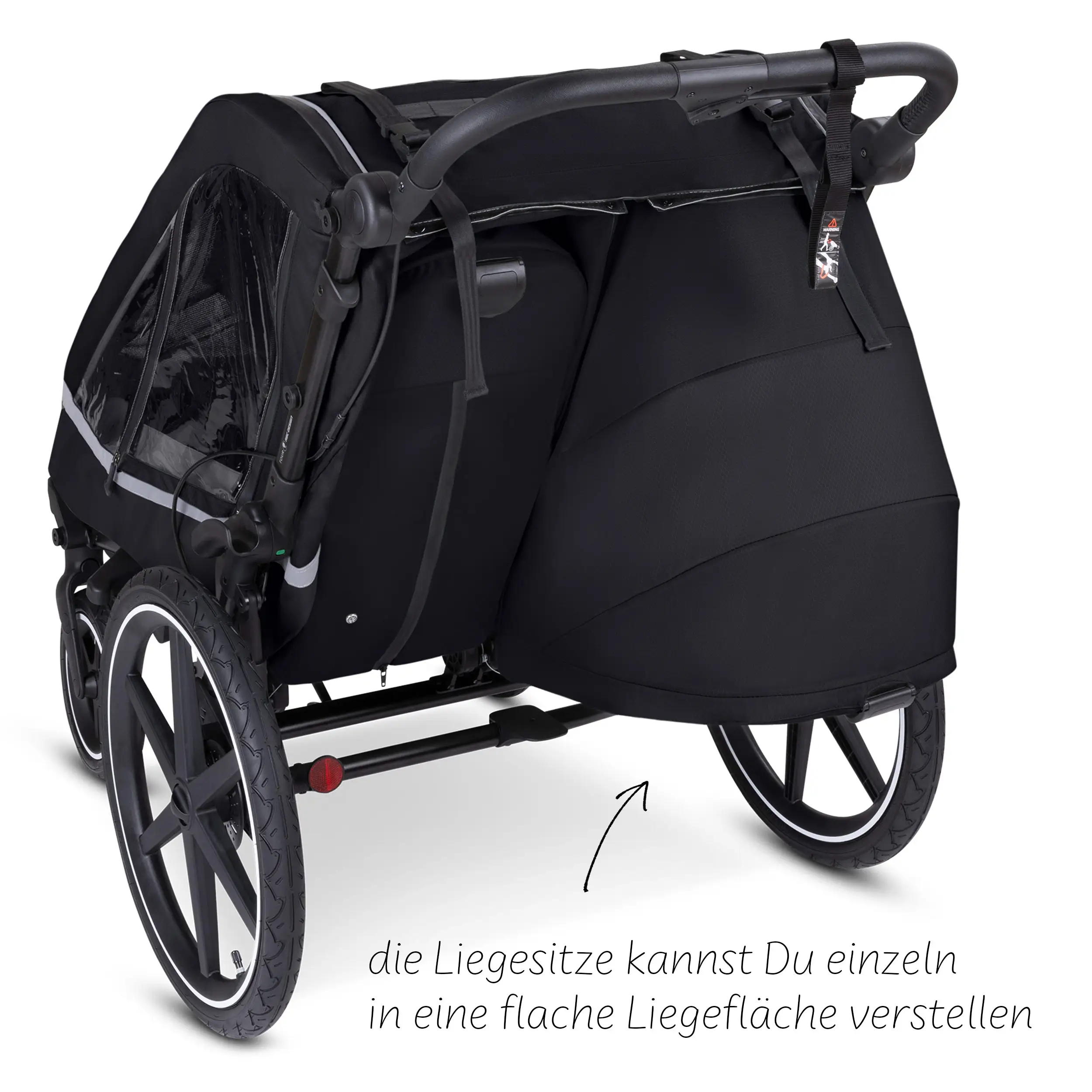 Remorque à vélo Tour avec 2 sièges confort et roues gonflables - Ink