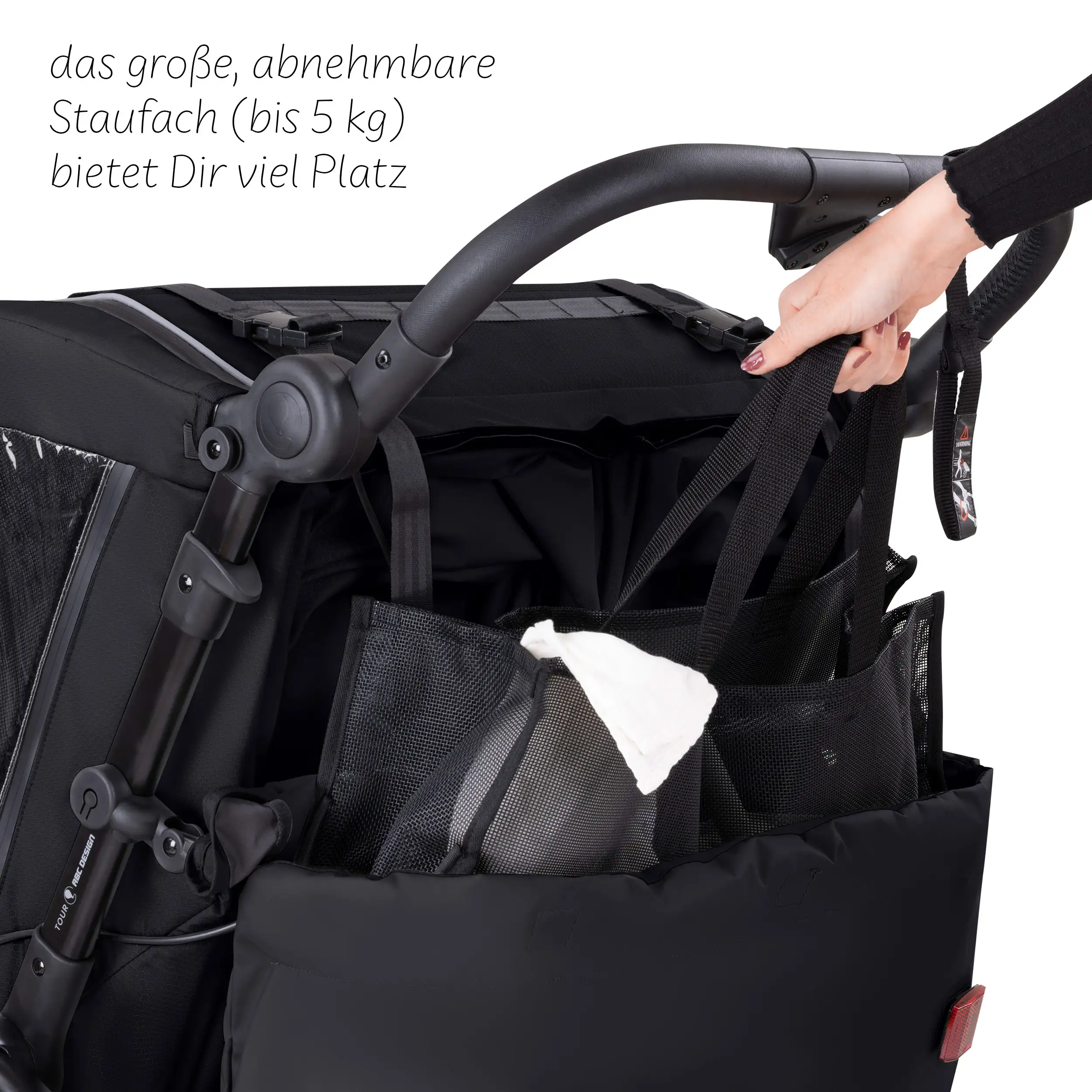 Remorque à vélo Tour avec 2 sièges confort et roues gonflables - Ink