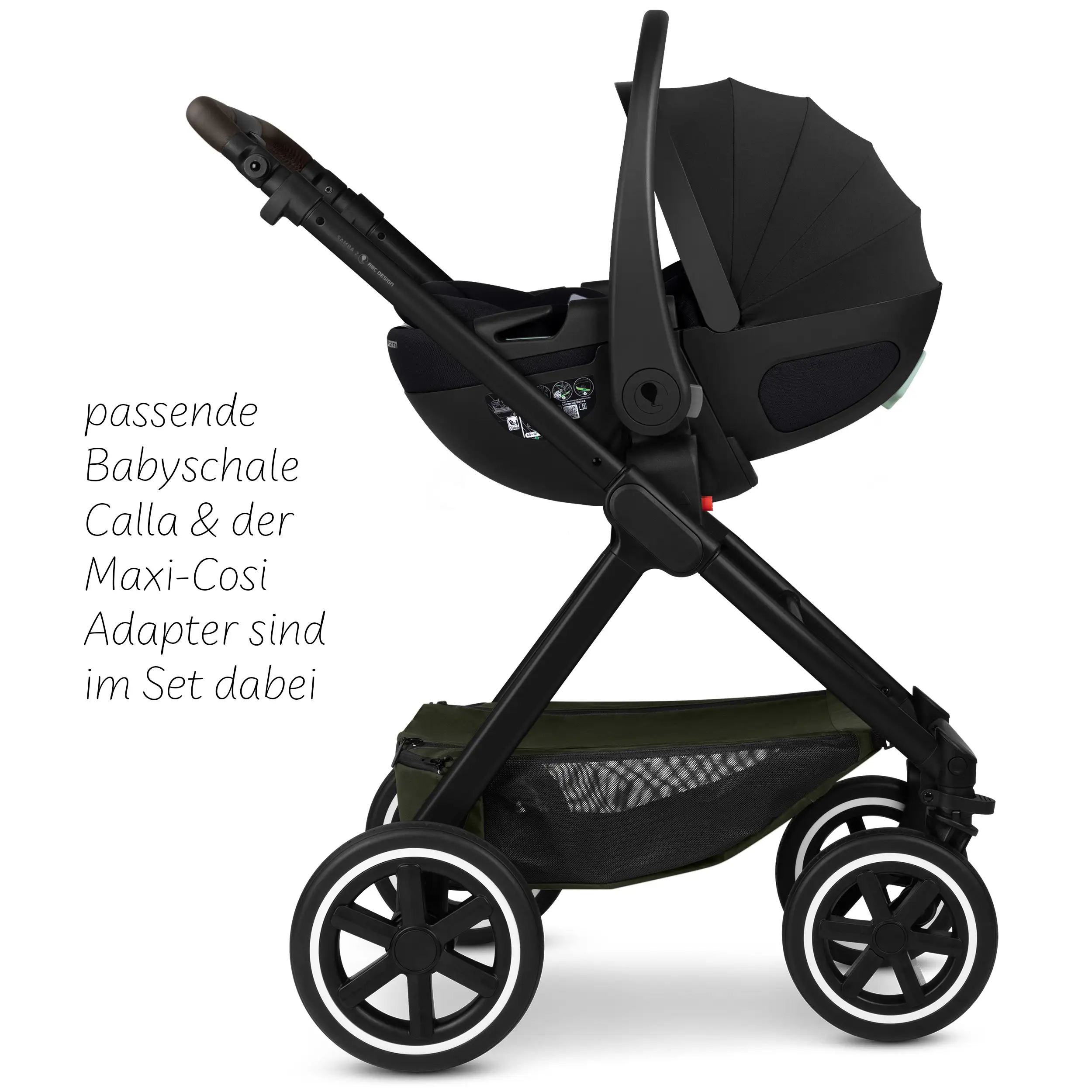 Système de voyage Samba 2 avec coque auto Calla à position allongée - Avocado