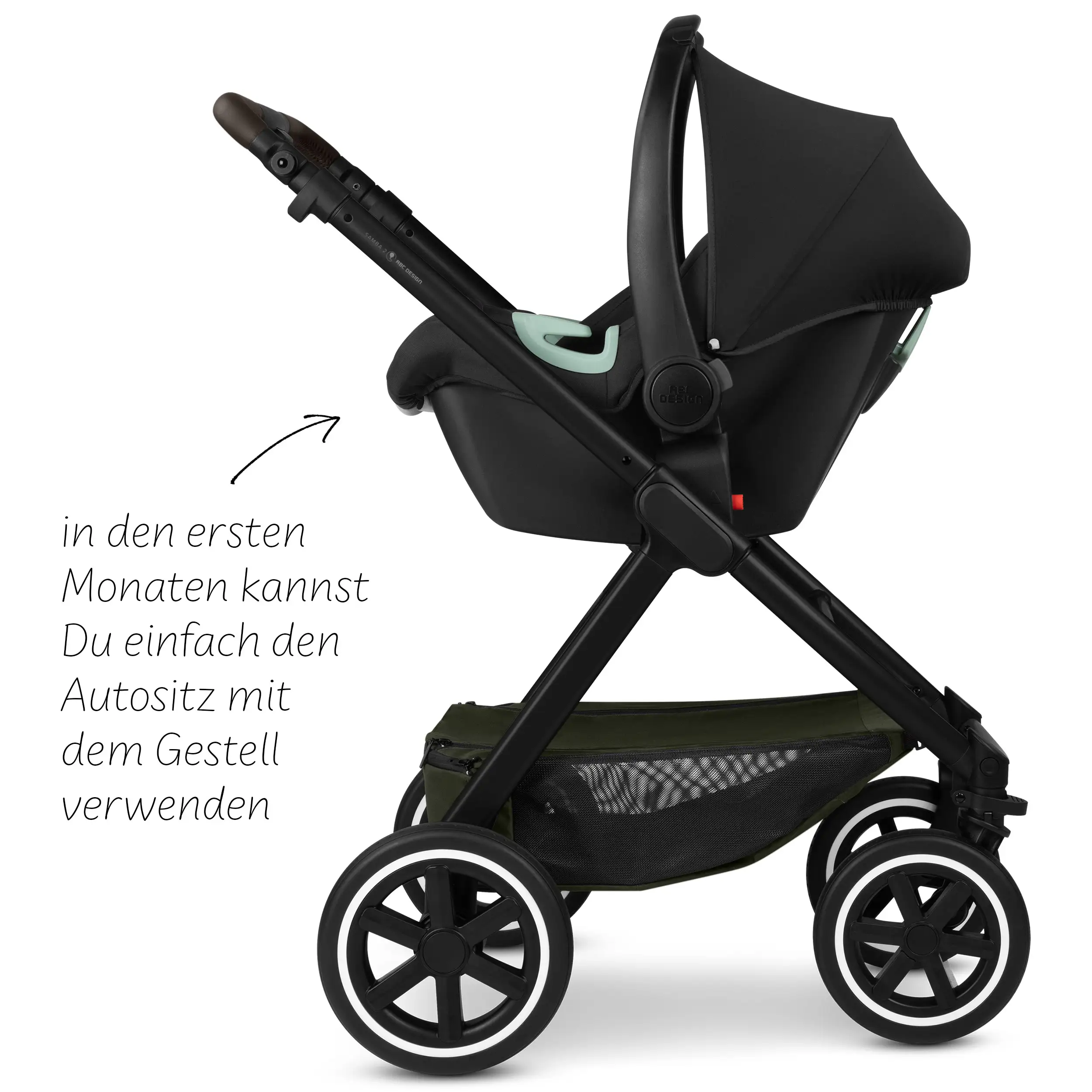 Kit de voyage Samba 2 avec siège auto pour nouveau-né - Avocado